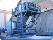 A portable central vacuum system dust collection at a capacity of 5 tons per hour