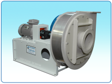 Centrifugal Blower PPB model from PP with a direct drive with clutch and crash protector