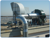 Installation of industrial blowers and pipeline for ventilation