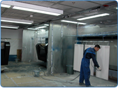 suction wall for electrostatic paint dust